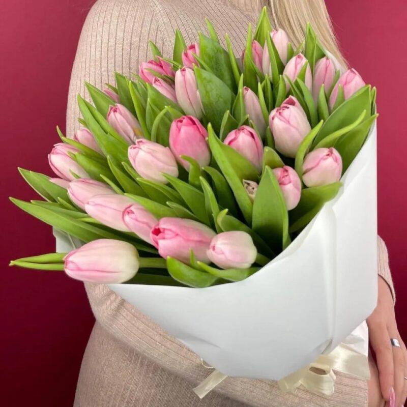 Букет 29 розовых тюльпанов